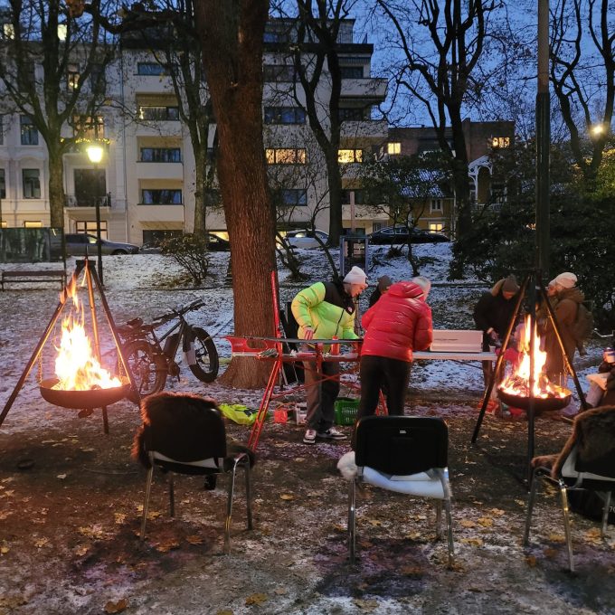 Bålkos med gratis skiprepping og skøytesliping